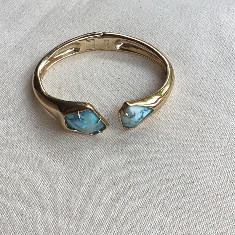 Alexis bittar turquoise stone cuff bracelet